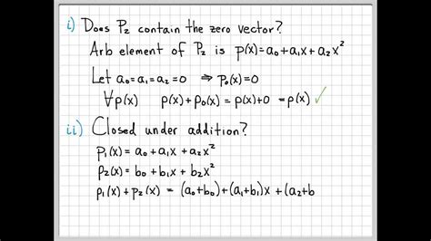 Linear Algebra Example Problems Subspace Example 5 YouTube