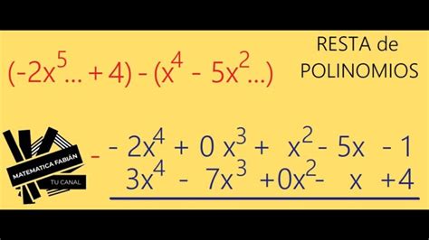 Ejercicios De Resta De Polinomios Ejemplos Y Soluciones