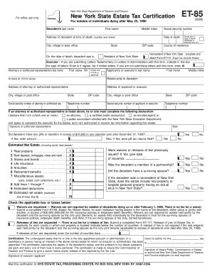 Fillable Online Nysscpa New York State Estate Tax Certification