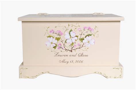 Wedding keepsake chest personalized card box Dogwood wedding