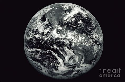 Black And White Image Of Earth Photograph By Stocktrek Images