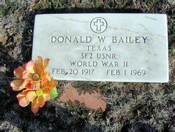 Donald Walter Bailey 1917 1969 Homenaje De Find A Grave