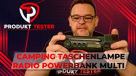 Produkttester Review Deutsch Camping Taschenlampe Kurbelradio Powerbank