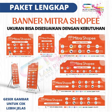 Jual Cetak Banner Spanduk Mitra Shopee Tersedia Banyak Ukuran Bisa