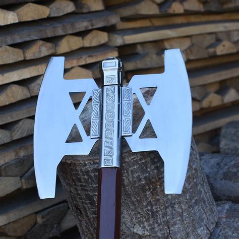 Gimli Battle Axe Replica Silver Plated - SwordsKingdom