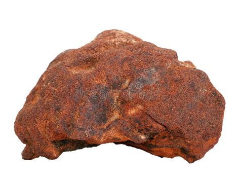 Natural Sample Of Ferriferous Sandstone Iron Ore On White Background