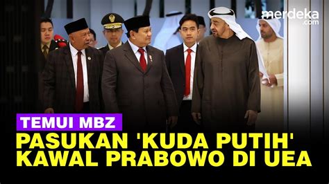 Momen Prabowo Dikawal Pasukan Kuda Putih Temui Pangeran UEA YouTube