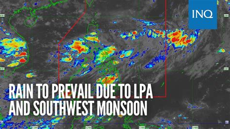 Rain To Prevail Due To Lpa And Southwest Monsoon On Tuesday Youtube