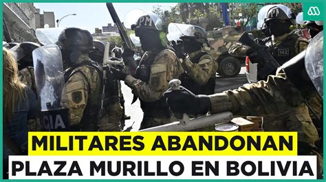 Bolivia Militares abandonan plaza Murillo y policía toma control de