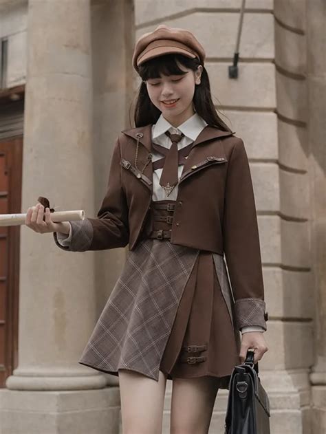 4270 Little Detective Brown Preppy Blazer Maillard Reaction Outfits