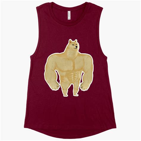 Womens Muscle Doge Tank Meme Tank