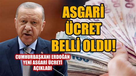 Asgari ücret ne kadar oldu 2023 asgari ücreti ne kadar Erdoğan asgari