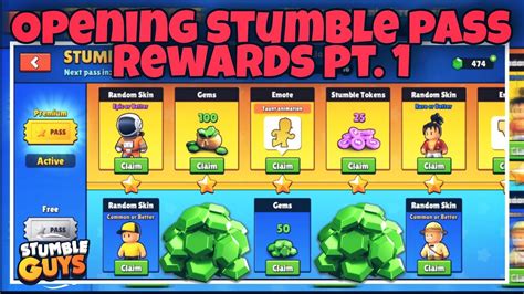 Opening The Stumble Pass Rewards Stumble Guys Youtube