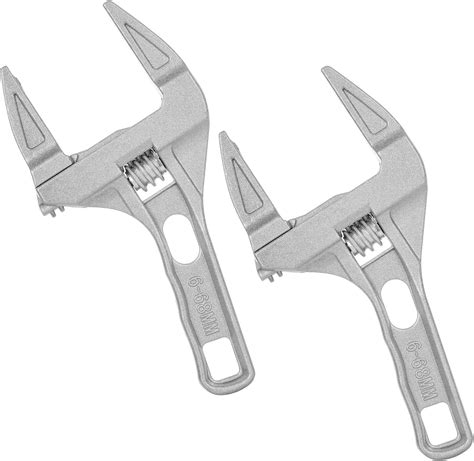 DURATECH 2 Piece Adjustable Wrench Set Wide Jaw 10 Inch 8 Inch CR