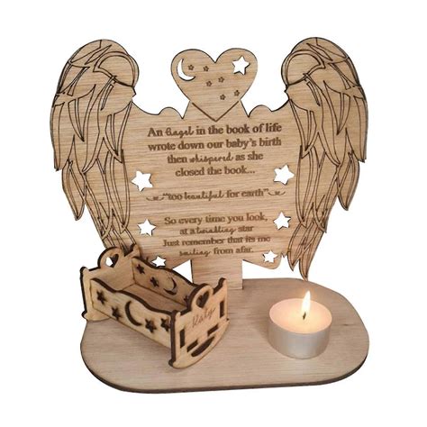 Christmas Remembrance Candle Ornament To Remember Loved Ones Wooden