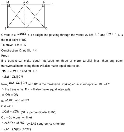 14 Bm And Cn Are Perpendiculars To A Line Passing Through The Vertex A Of A Triangle Abc If L