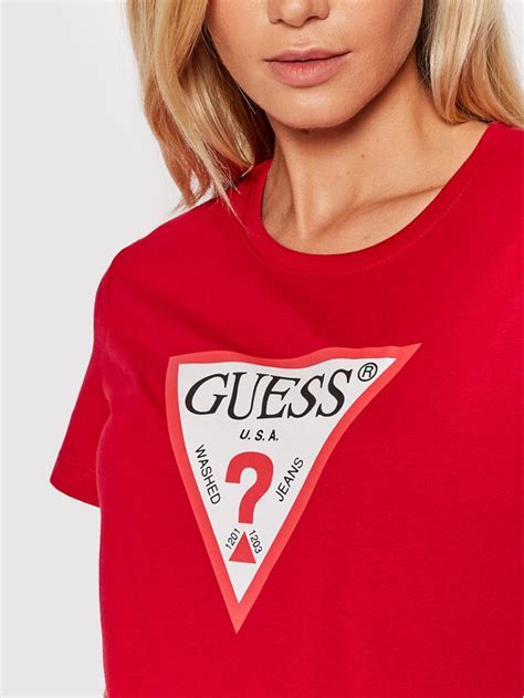 Guess T Shirt Original W1YI1B I3Z11 Czerwony Boxy Fit Modivo Pl