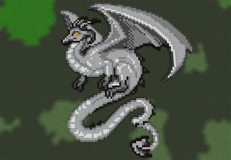 Pixel Art Grey Dragon By Skardan On Deviantart