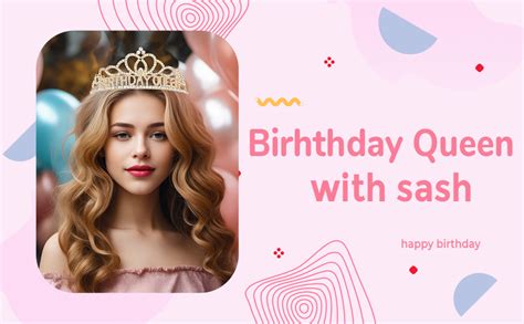 Queenship Birtthday Tiara Crown With Sash For Women