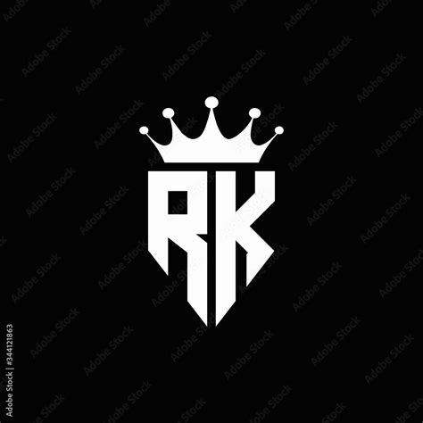 RK logo monogram emblem style with crown shape design template เวกเตอร์ ...