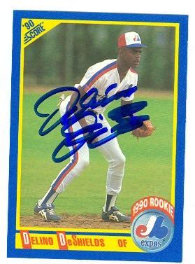 Delino Deshields Autographed Baseball Card Montreal Expos 1990 Score 645