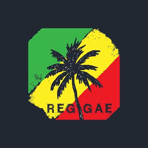 Premium Vector Reggae Vector Flag Background With Palm Tree Hand