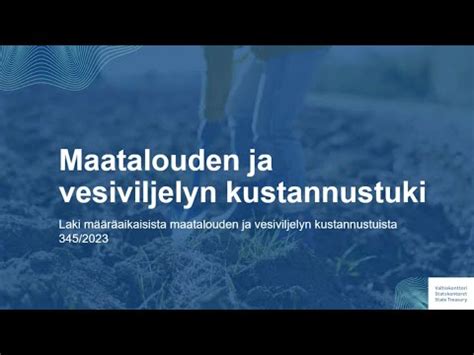 Webinaari Maatalouden Ja Vesiviljelyn Kustannustuki YouTube