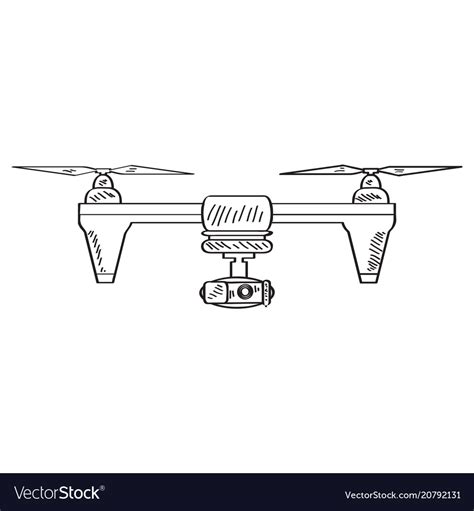 Drone Toy Sketch Royalty Free Vector Image Vectorstock