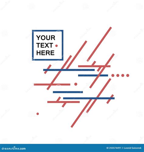 Vector Poster Design With Red And Blue Lines And Shapes Abstract