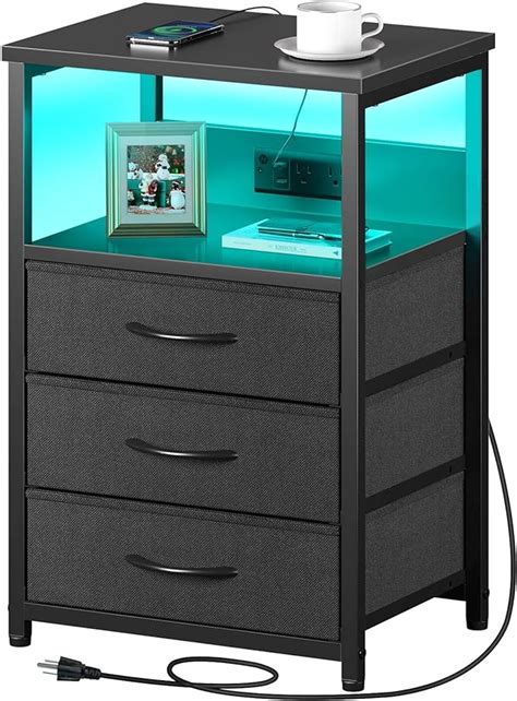 Amazon Seventable Nightstand With Charging Station And LED Light