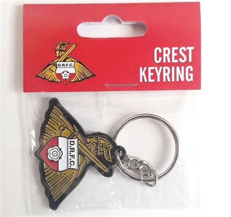 Doncaster Rovers Fc Crest One Side Metal Keyring Official Product