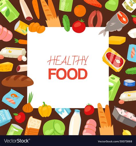 Healthy Food And Diet Concept Banner With Vector Image