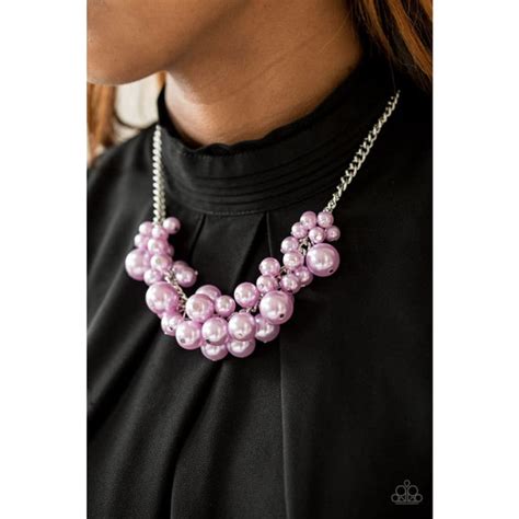 Paparazzi Glam Queen Purple Pearl Necklace A Finishing Touch Jewelry