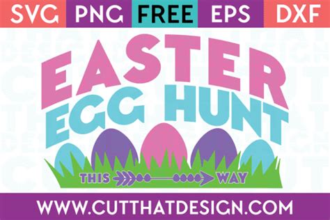 Free Easter Egg Hunt This Way Design Svg Cut File