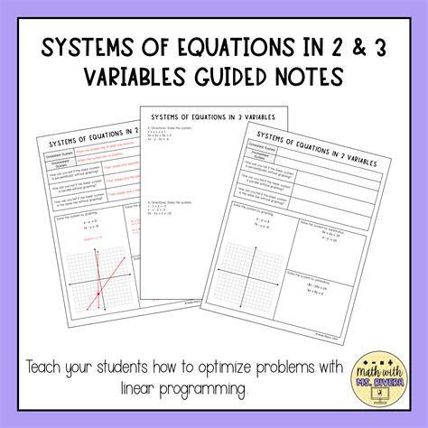 Unit 1 Worksheet 5 Systems Of Equations 2 Variable 231028 210357