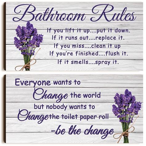 Jetec Pieces Funny Bathroom Signs Lavender Bathroom Wall Decor