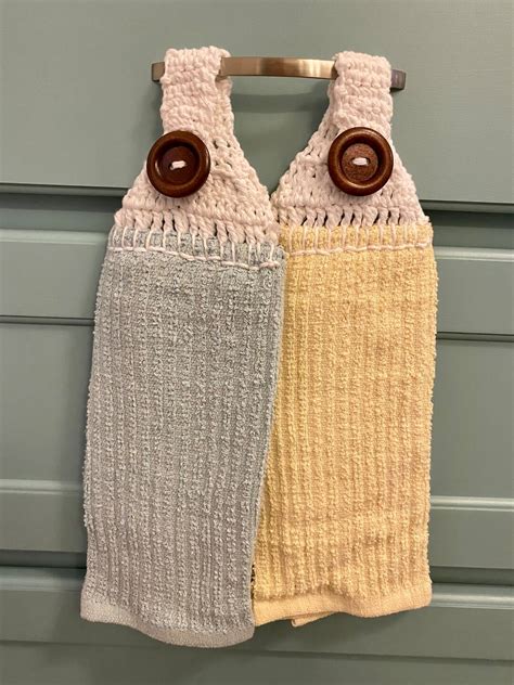 Hanging Kitchen Towels With Button Hanging Hand Towel Etsy