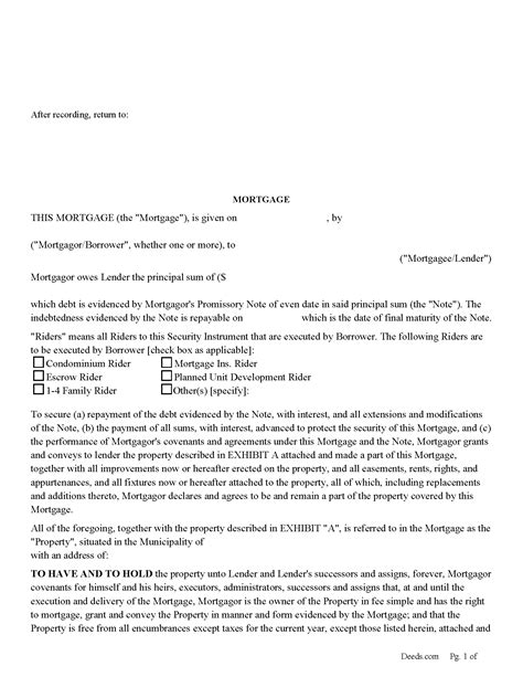 Clark County Mortgage And Promissory Note Form Wisconsin Deeds