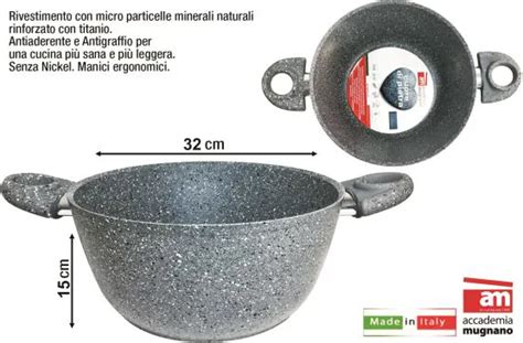 Accademia Mugnano Pentola Casseruola Antiaderente cm 32 2 Manici ...