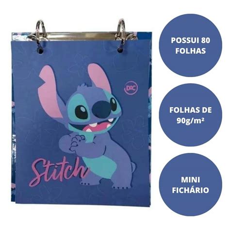 Porta Fichas Argolado Dac 80 Fichas Stitch Art Pel