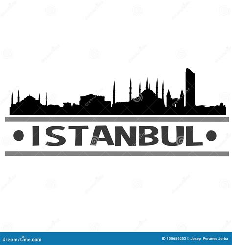 Istanbul Skyline City Icon Vector Art Design Stock Vector