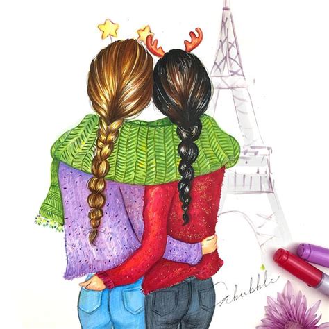 Friends Drawing : Two Best Friends Drawing: The Most Beautiful Images ...