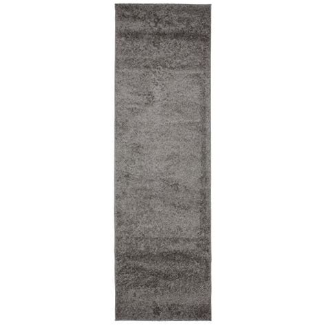 TAPISO Tapis Couloir Shaggy Poils Longs DELHI Gris Fumé Unicolore