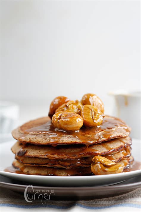 Almond Corner: Chestnut flour - apple pancakes with caramelised chestnuts