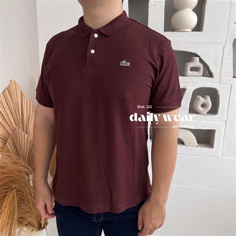 Jual Kaos Polo Shirt Pria Warna Oxblood Kaos Kerah Polos Shirt Lengan