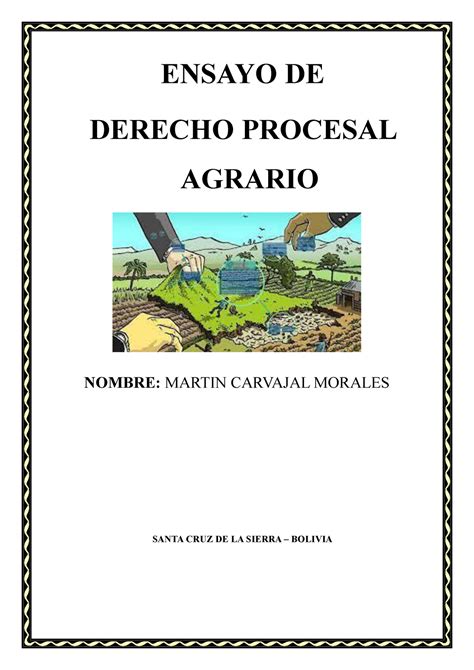 Ensayo De Derecho Agrario Ensayo De Derecho Procesal Agrario Nombre