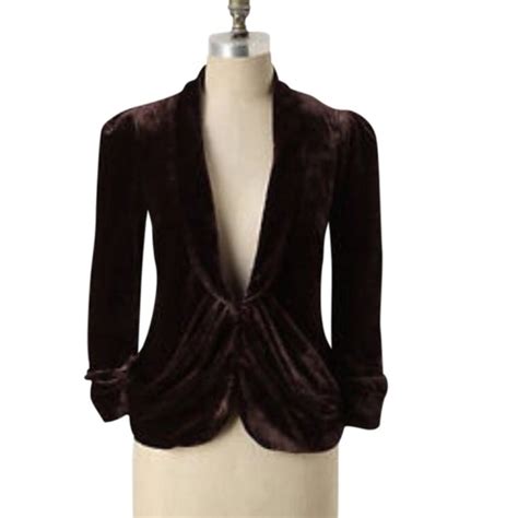 Anthropologie Purple Velvet Blazer By Elevenses Gem