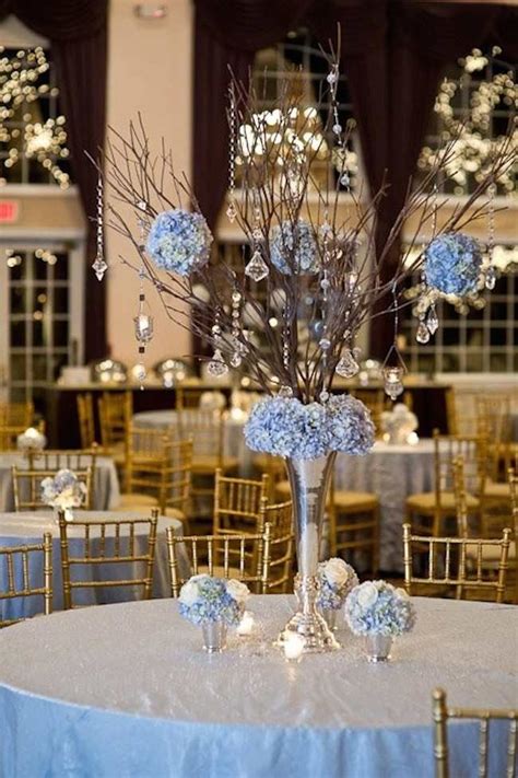 Shades Of Blue Wedding Centerpiece Ideas Modwedding Elegant Wedding