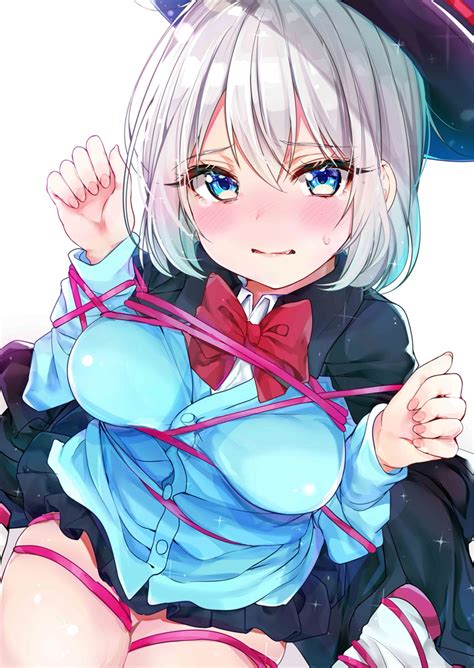 Short Hair Blue Eyes Big Boobs Bdsm Rouka Anime Anime Girls