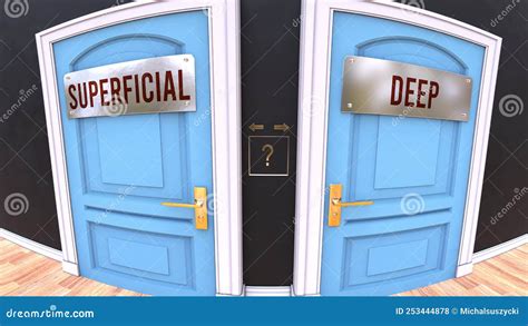 superficial  deep  options   choice stock illustration